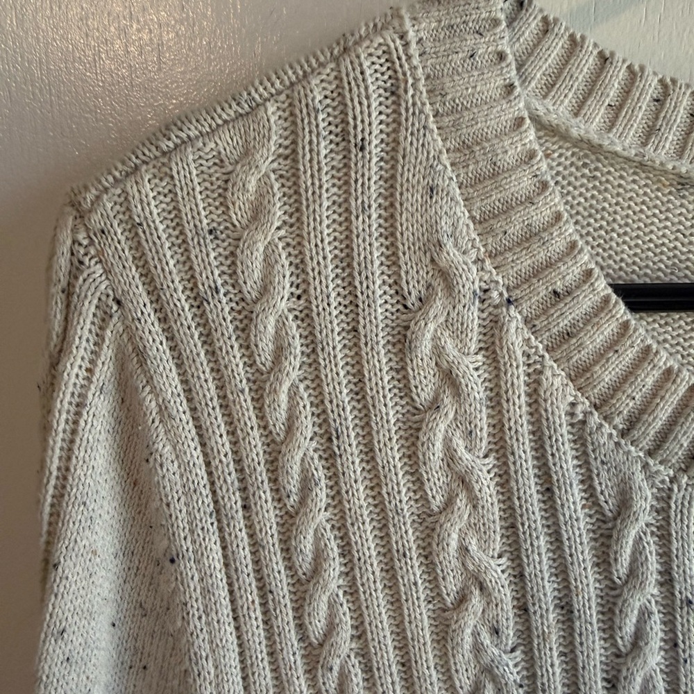 croft & barrow Oatmeal Cable Knit Crewneck Sweater